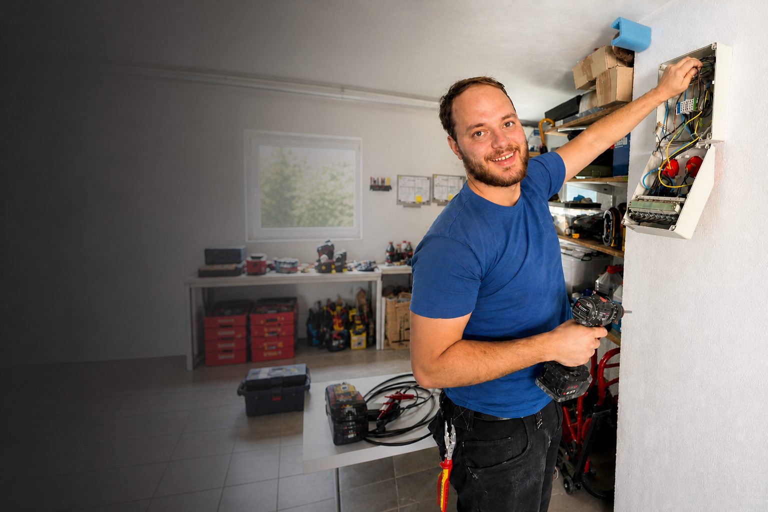 Elektriker bei Elektroarbeiten
