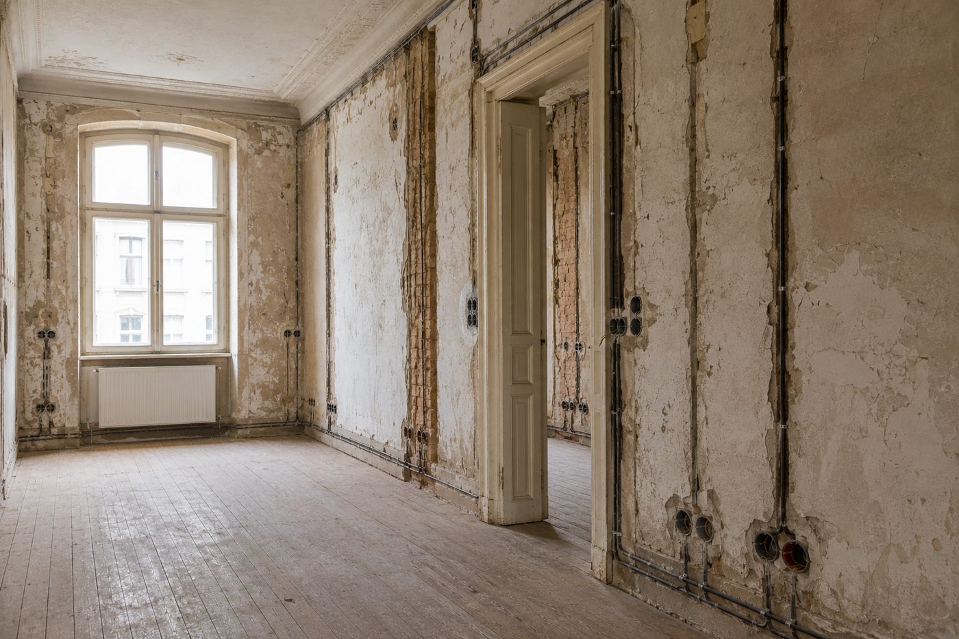 Elektroarbeiten bei einer Altbau Sanierung